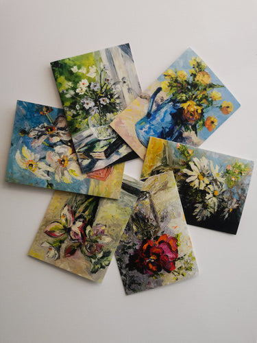 Collection of 6 floral greeting cards